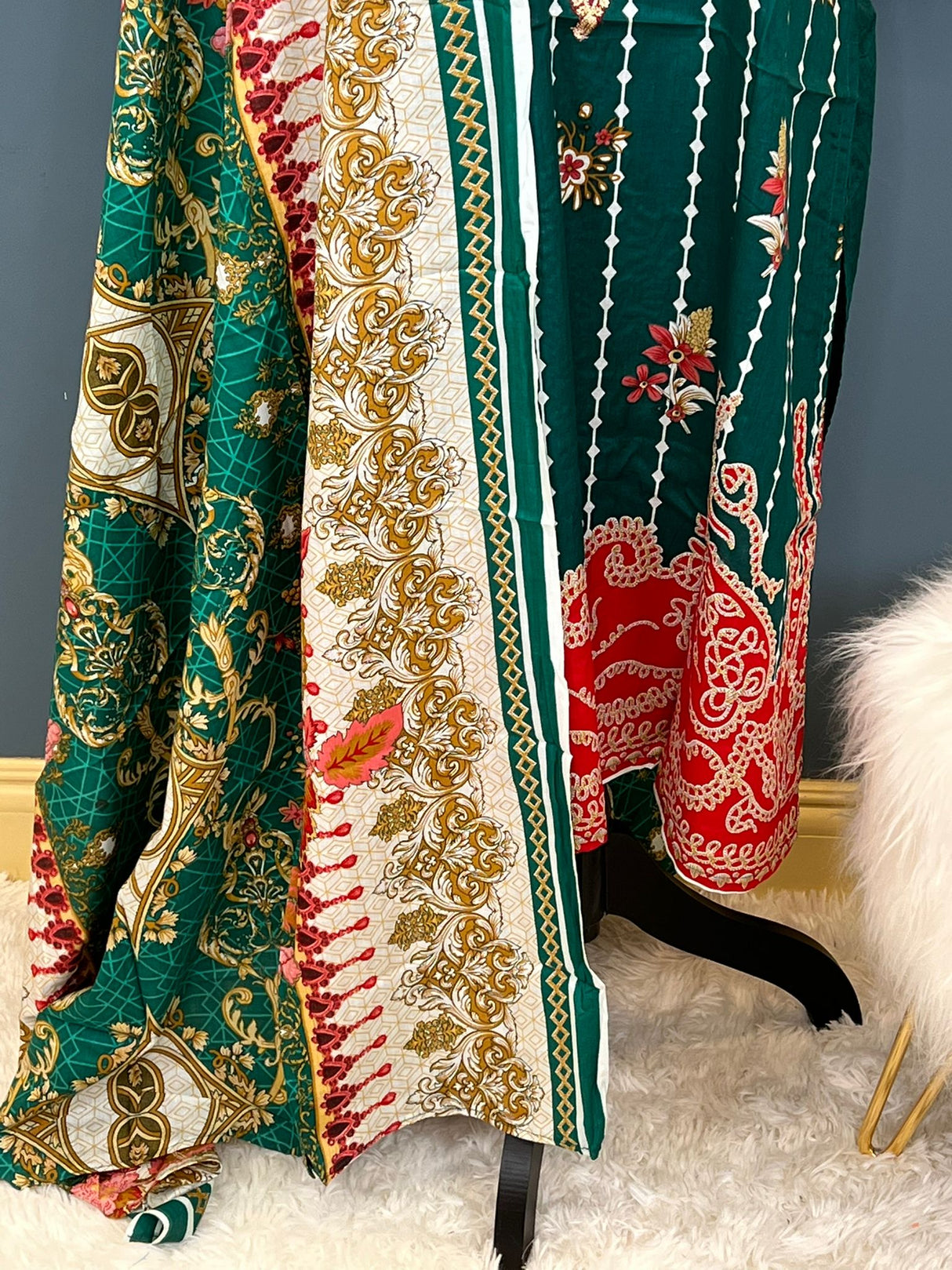 Indian Cotton Stitched Embroidery Suit Ready To Ship