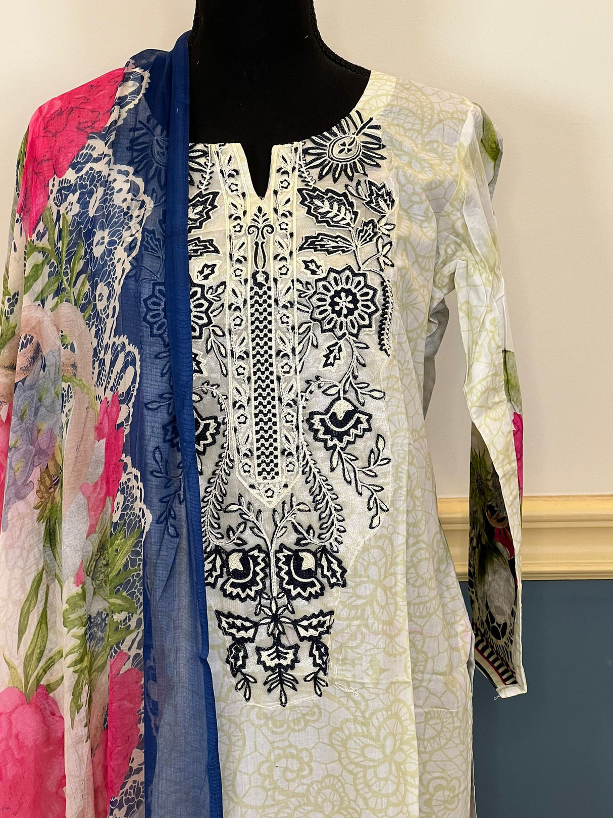 Indian Cotton Stitched Embroidery Suit Ready To Ship