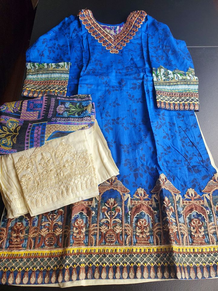 Pakistani Stitched Embroidery Lawn Suit Ready To Ship