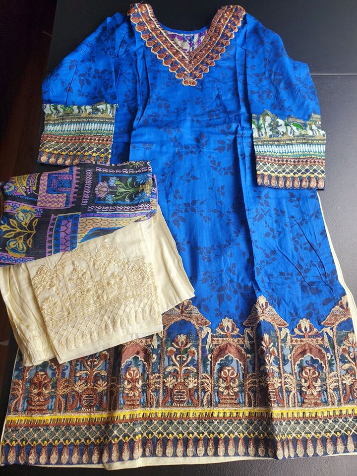 Pakistani Stitched Embroidery Lawn Suit Ready To Ship