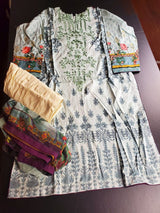 Pakistani Stitched Embroidery Lawn Suit Ready To Ship