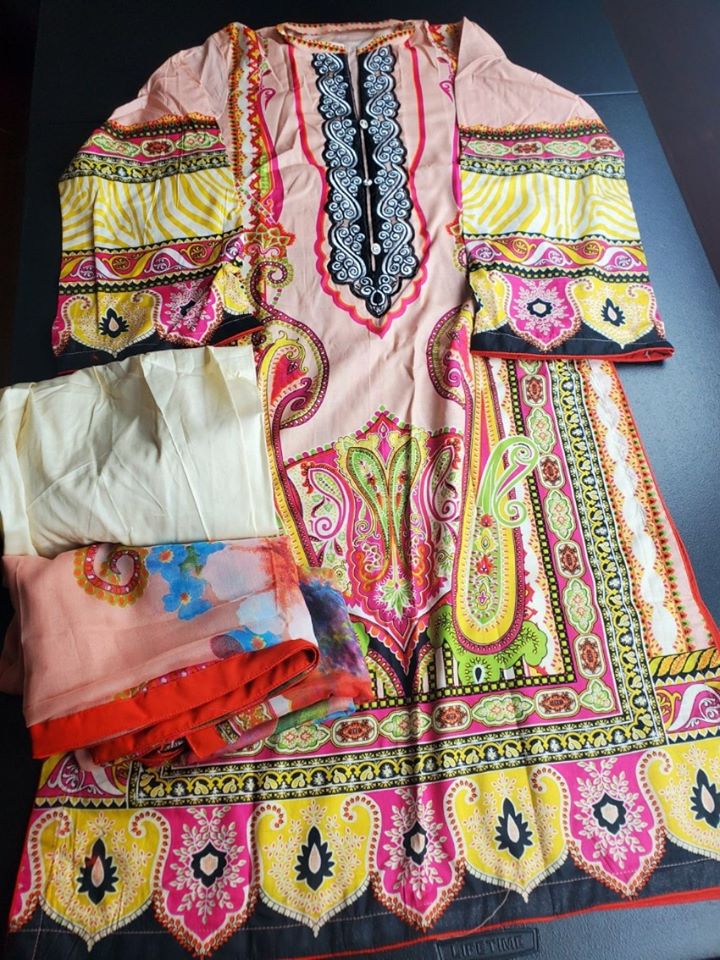 Pakistani Stitched Embroidery Lawn Suit Ready To Ship
