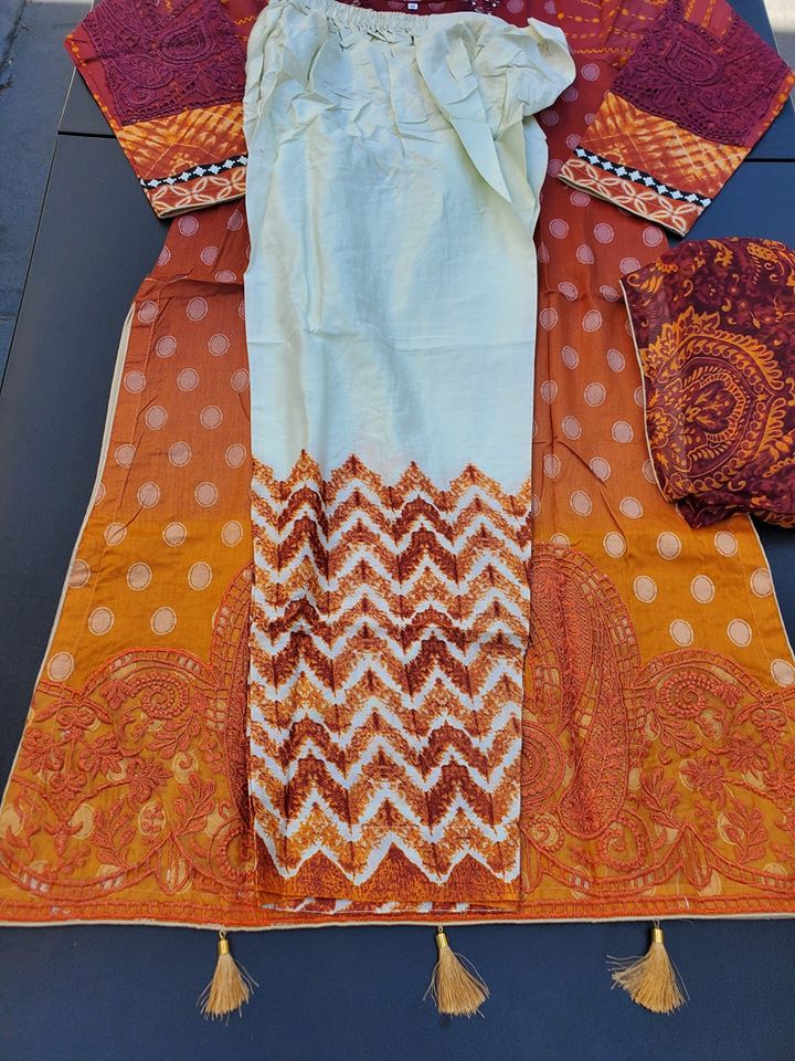 Pakistani Stitched Embroidery Lawn Suit Ready To Ship