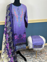 Pakistani linen Embroidered Salwar kameez Ready To Ship