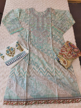Pakistani Stitched lawn Embroidered Salwar kameez ready to ship