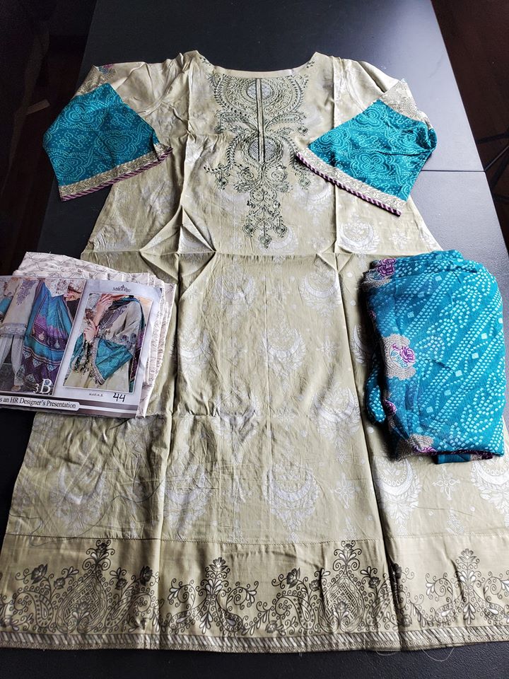 Stitched Embroidery Cotton Suit Ready To Ship