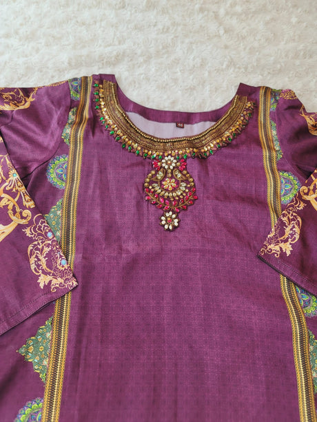 Indian Silk Stitched Embroidery Suit Ready To Ship
