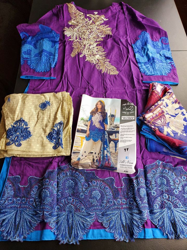 Pakistani Stitched Embroidery Lawn Suit Ready To Ship