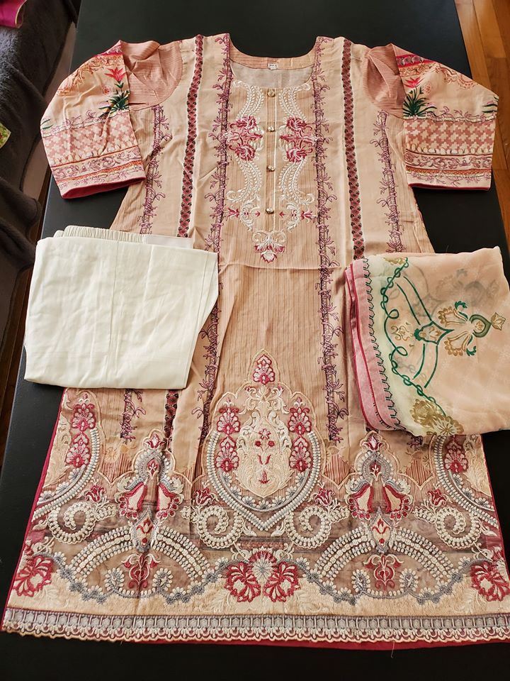 Pakistani Stitched Embroidery Lawn Suit Ready To Ship
