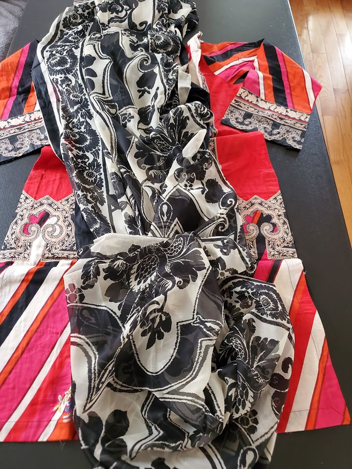 Pakistani Stitched Embroidery Lawn Suit Ready To Ship