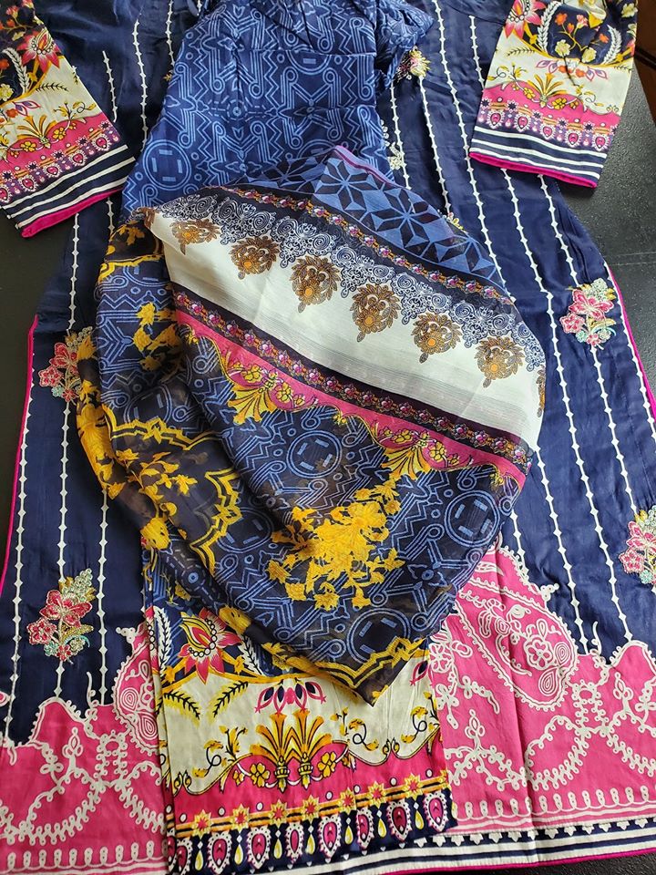 Pakistani Stitched Embroidery Lawn Suit Ready To Ship
