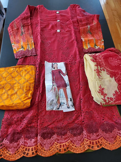 Pakistani Stitched Embroidery Lawn Suit Ready To Ship
