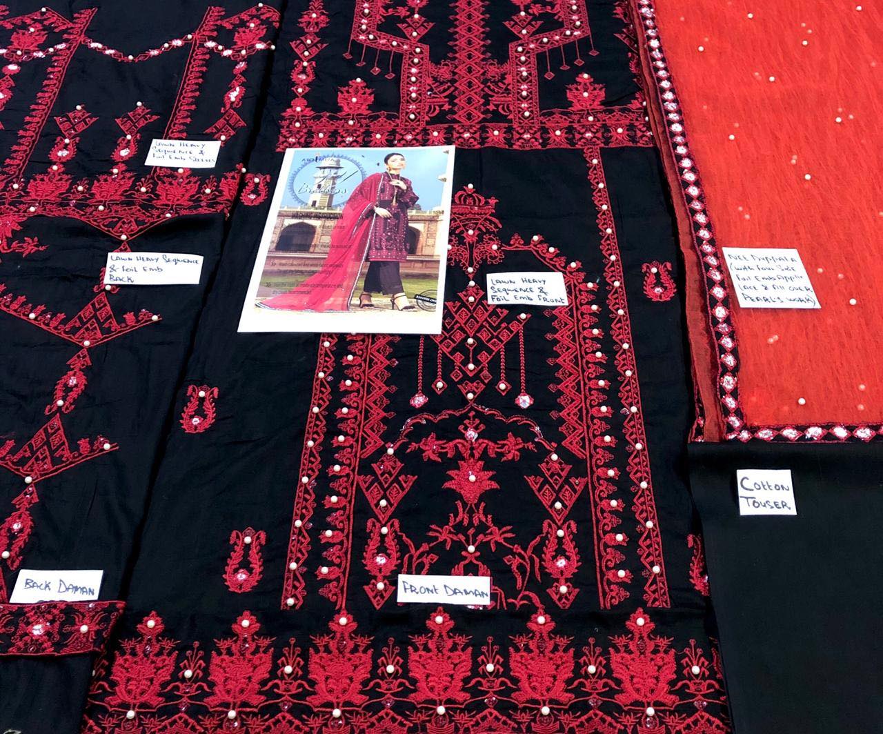 Pakistani Stitched Embroidery Lawn Suit Ready To Ship