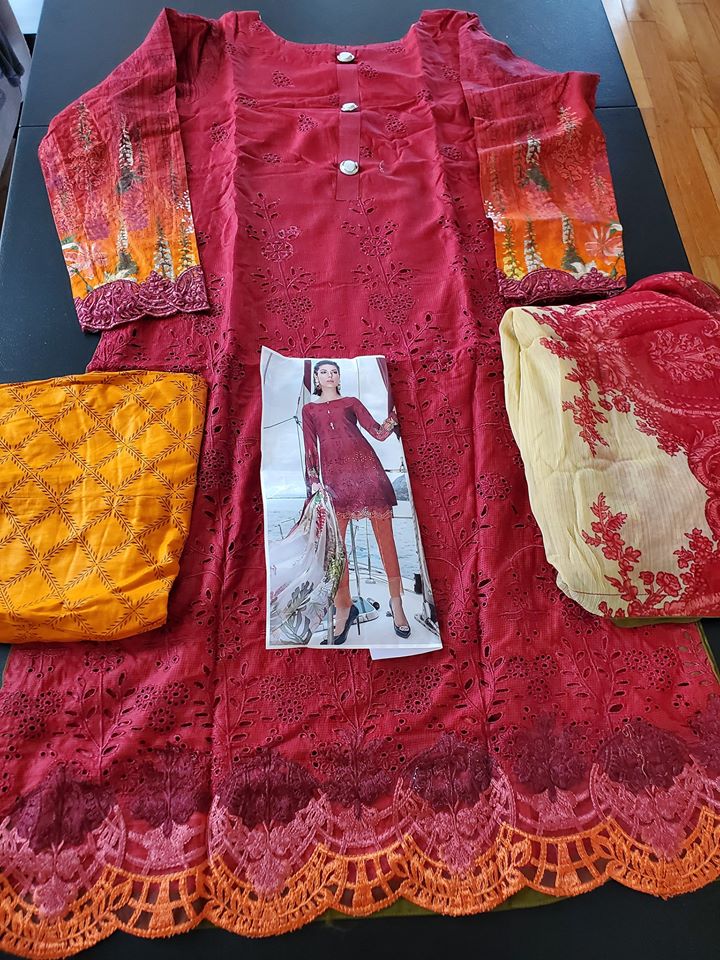 Pakistani Stitched Embroidery Lawn Suit Ready To Ship
