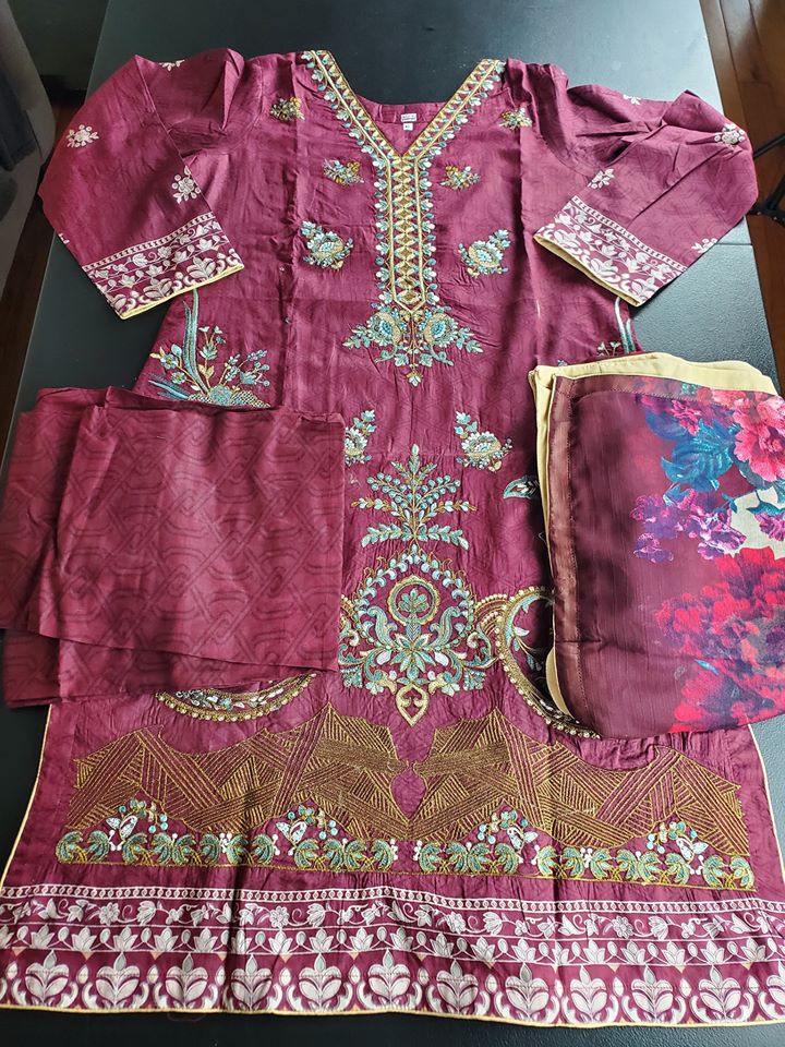 Pakistani Stitched Embroidery Lawn Suit Ready To Ship