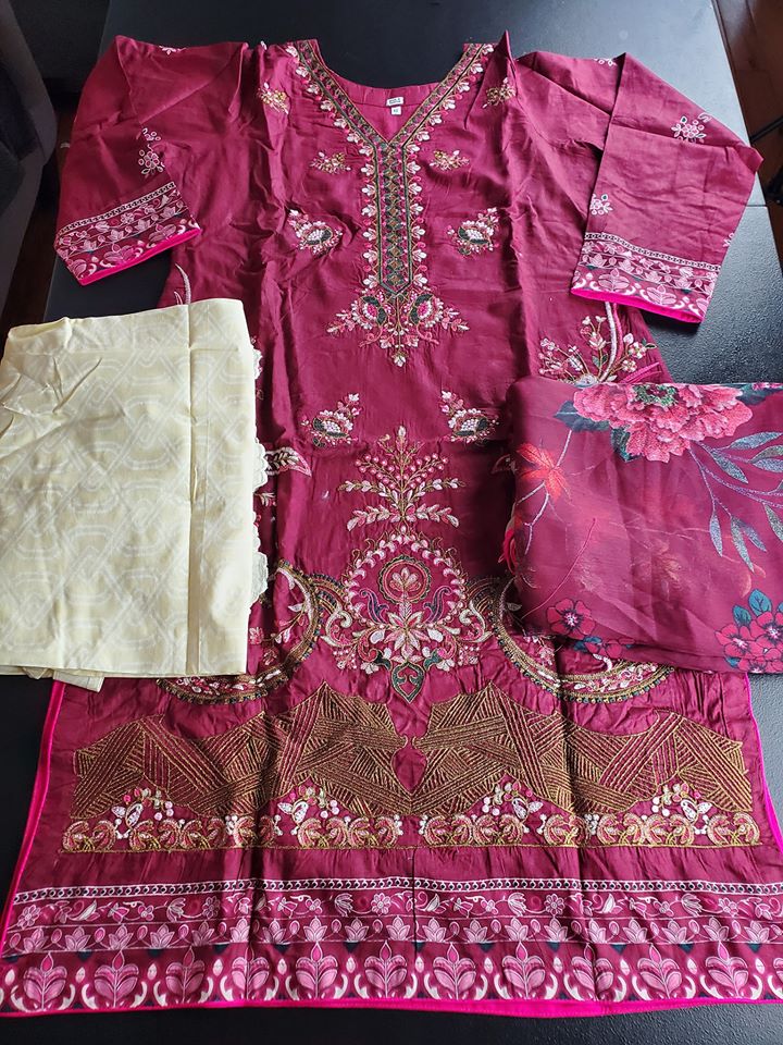 Pakistani Stitched Embroidery Lawn Suit Ready To Ship
