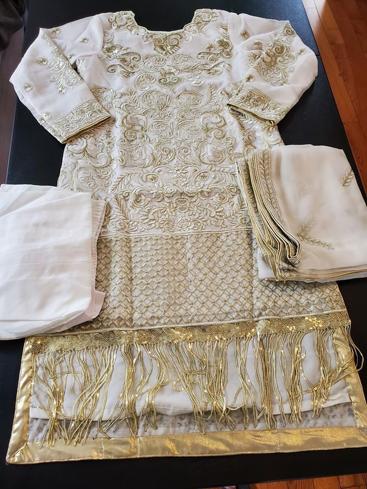 Pakistani Stitched Embroidery Party Wear Dresses Ready To Ship