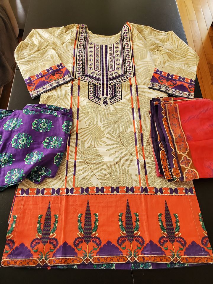 Pakistani Stitched Embroidery Lawn Suit Ready To Ship