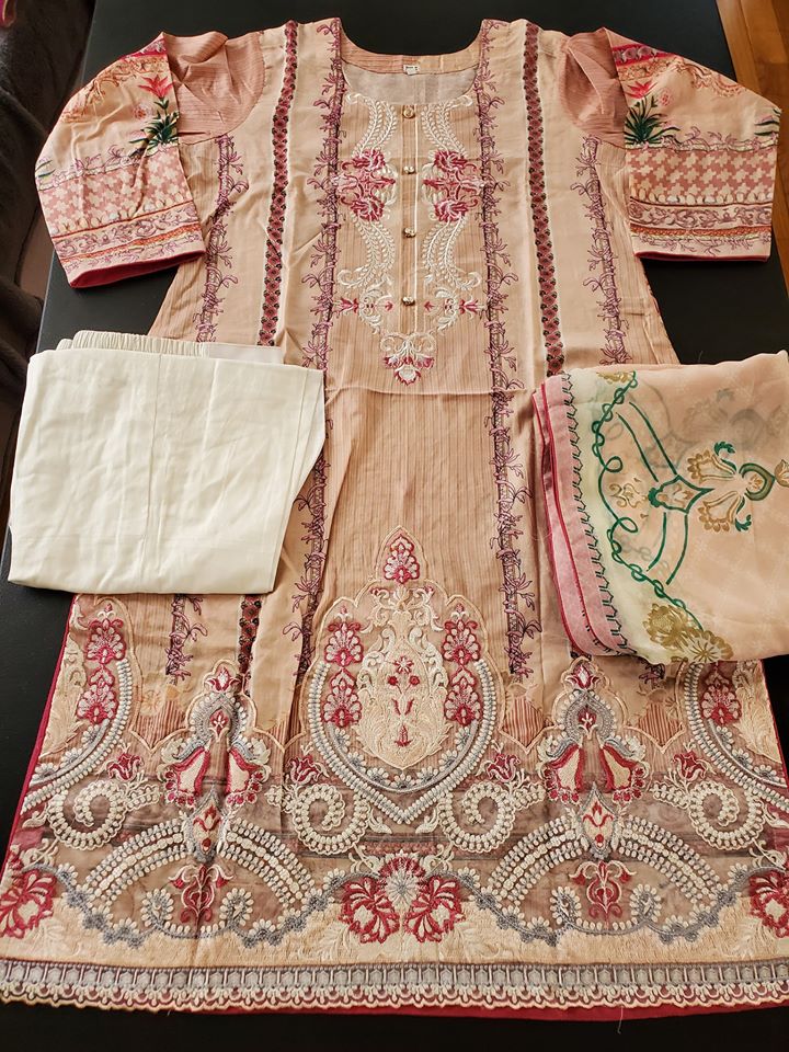 Pakistani Stitched Embroidery Lawn Suit Ready To Ship