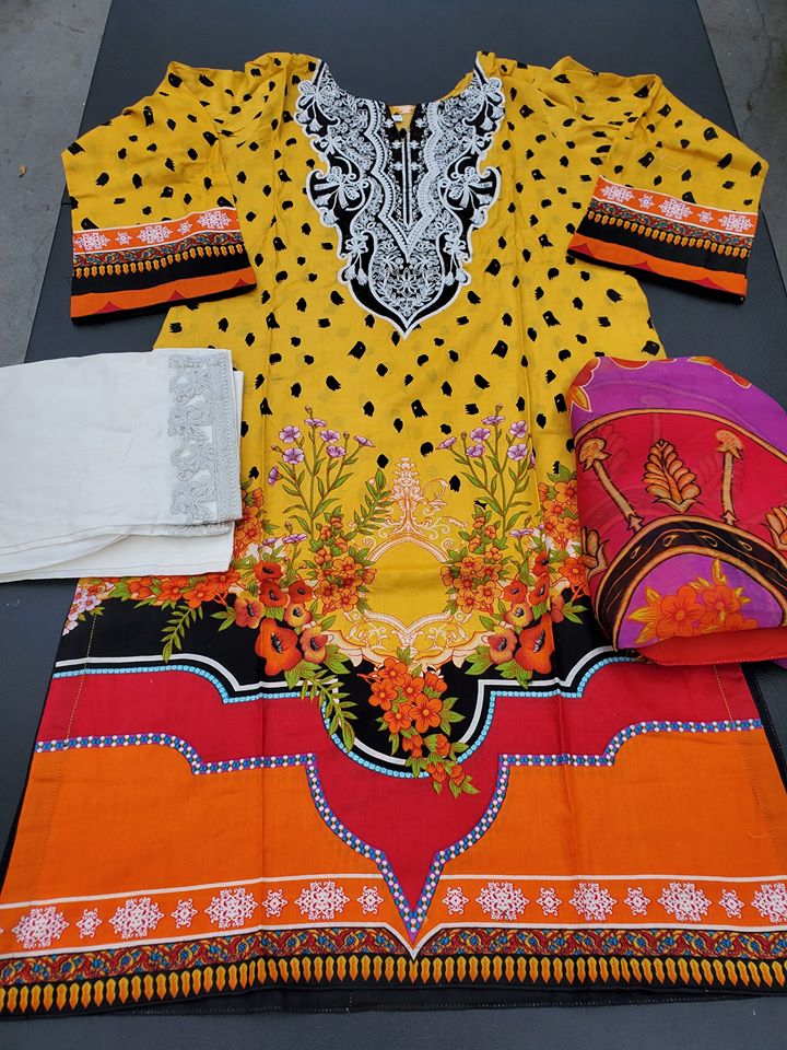 Pakistani Stitched Embroidery Lawn Suit Ready To Ship