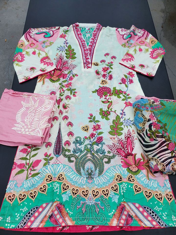Pakistani Stitched Embroidery Lawn Suit Ready To Ship