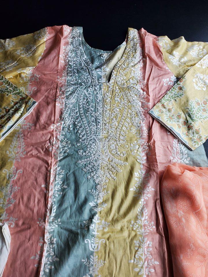 Pakistani Stitched Embroidery Lawn Suit Ready To Ship