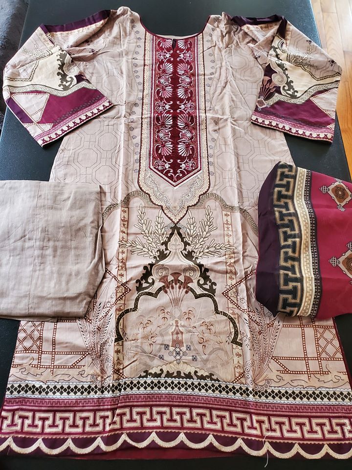 Pakistani Stitched Embroidery Lawn Suit Ready To Ship