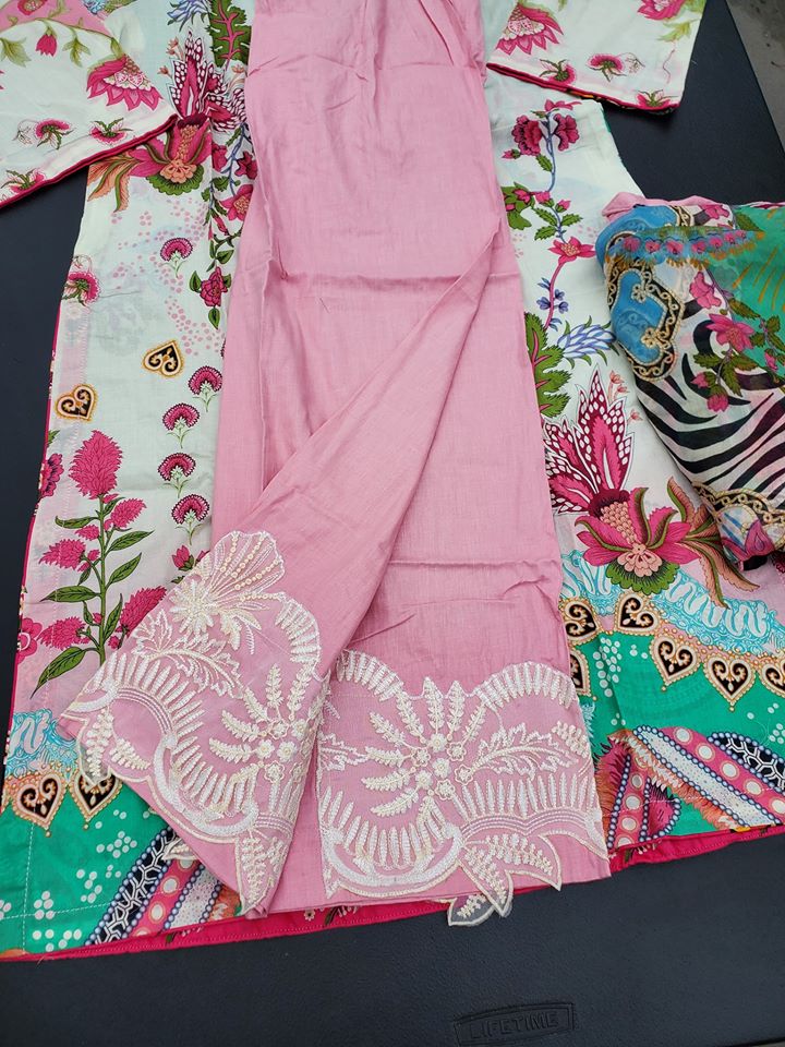 Pakistani Stitched Embroidery Lawn Suit Ready To Ship