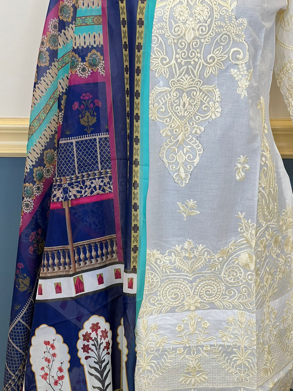 Indian Cotton Stitched Embroidery Suit Ready To Ship