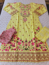 Pakistani Stitched lawn Embroidered Salwar kameez ready to ship