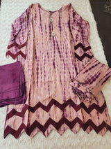 Pure silk tye dye designer salwer kamiz with pure chiffon dupatta