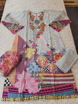 Pakistani Stitched lawn Embroidered Salwar kameez ready to ship