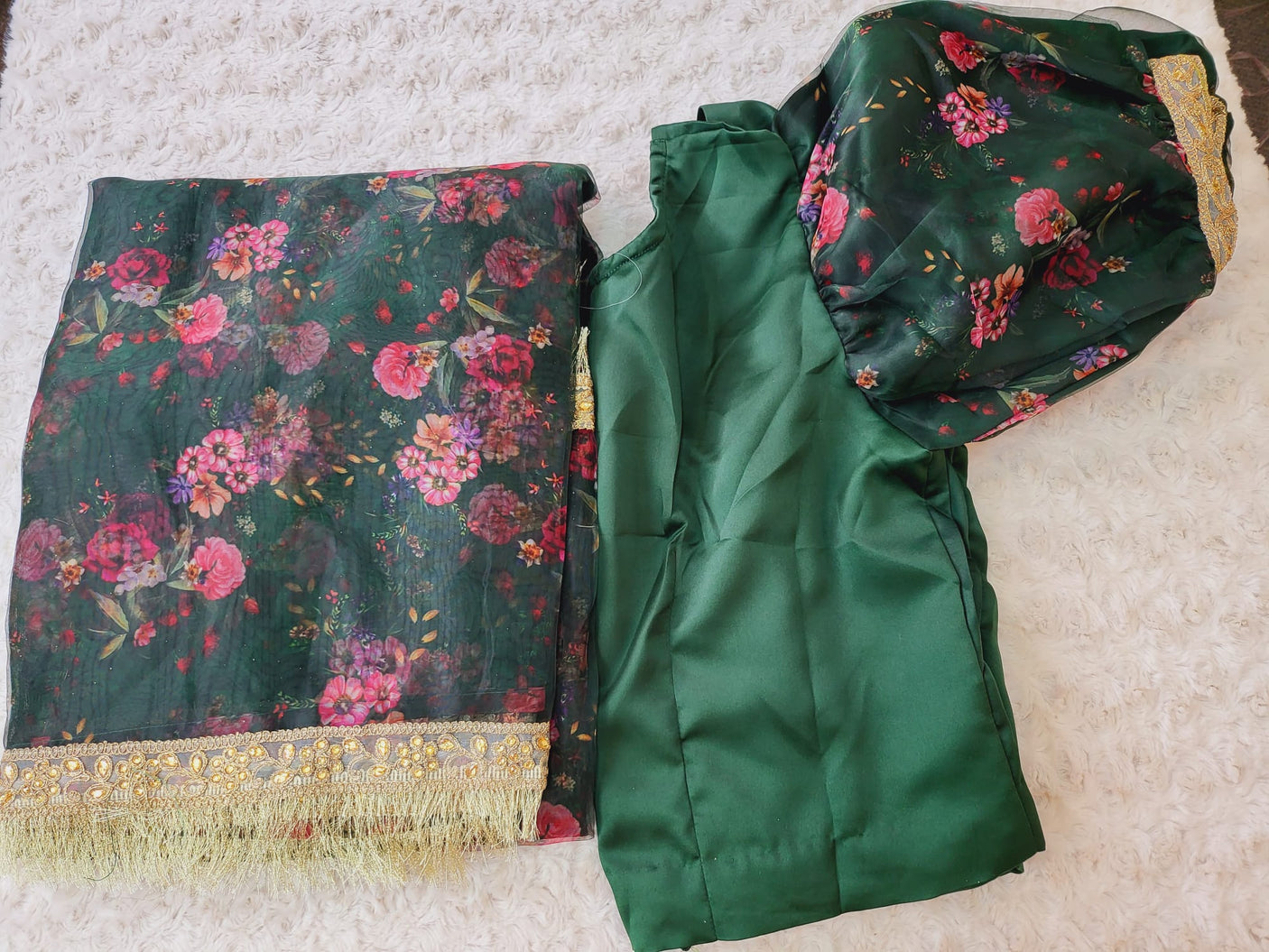 Pure Organza Saree with Stiched Blouse