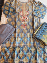 Pakistani Linen Embroidered Salwar kameez Ready To Ship