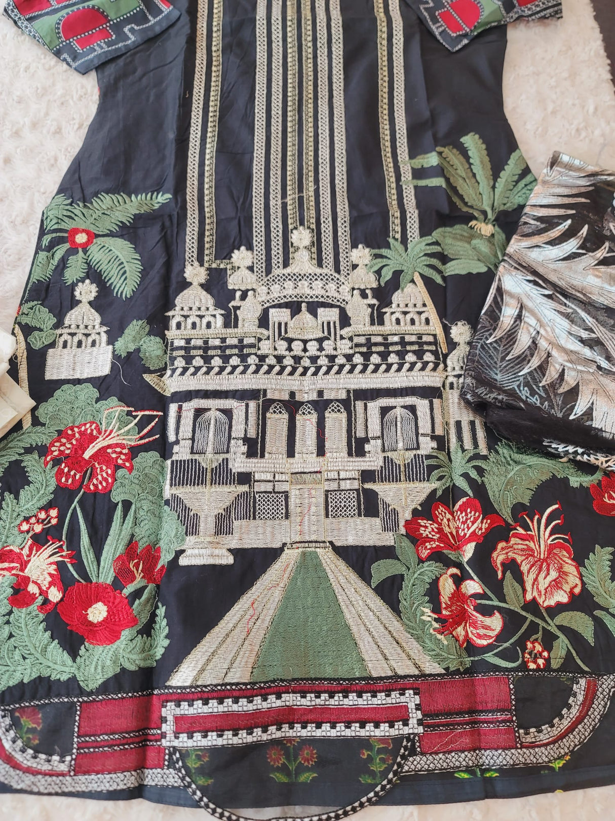 Indian Cotton Stitched Embroidery Suit Ready To Ship