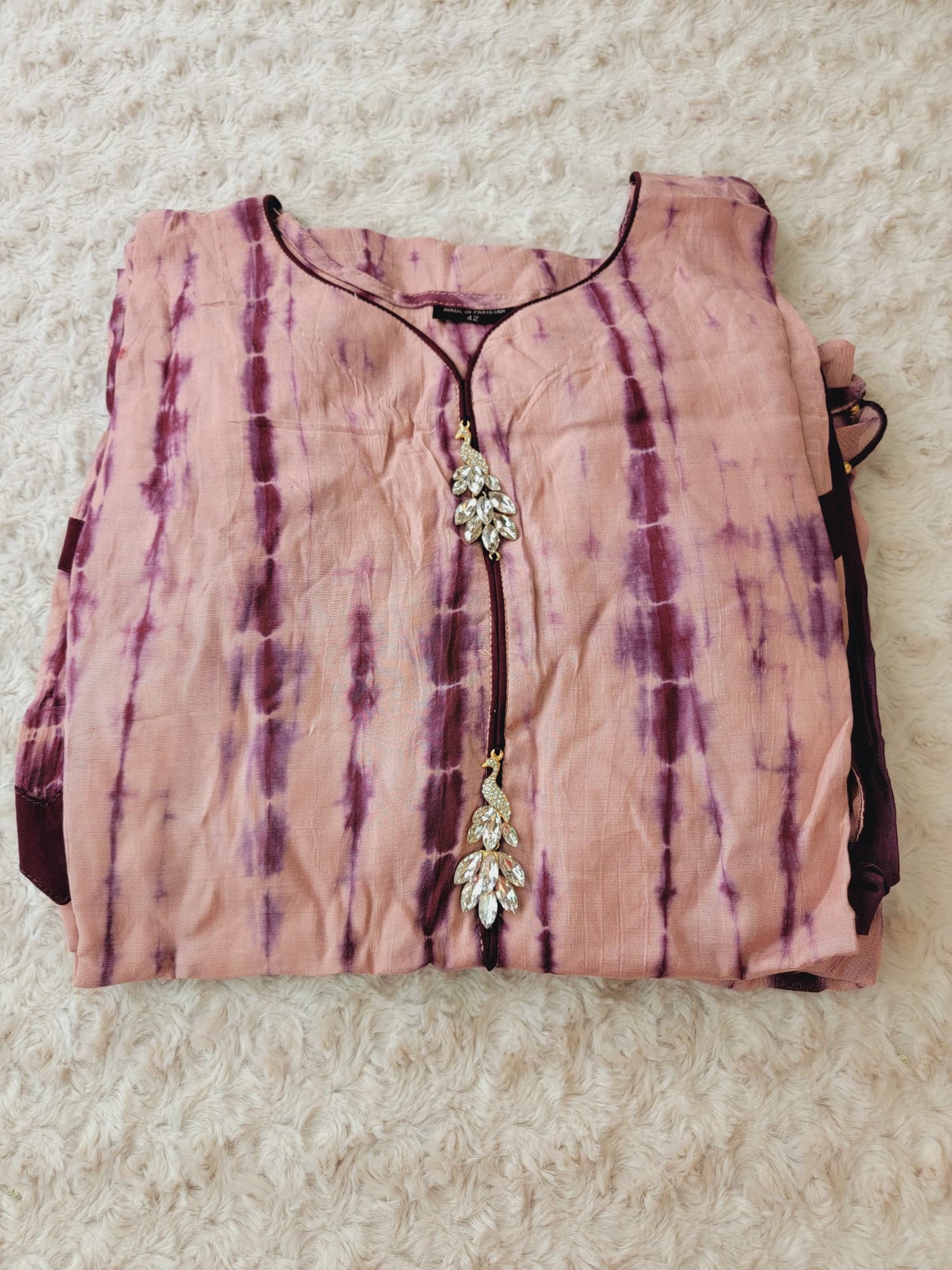 Pure silk tye dye designer salwer kamiz with pure chiffon dupatta