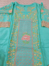 Indian Cotton Stitched Embroidery Suit Ready To Ship