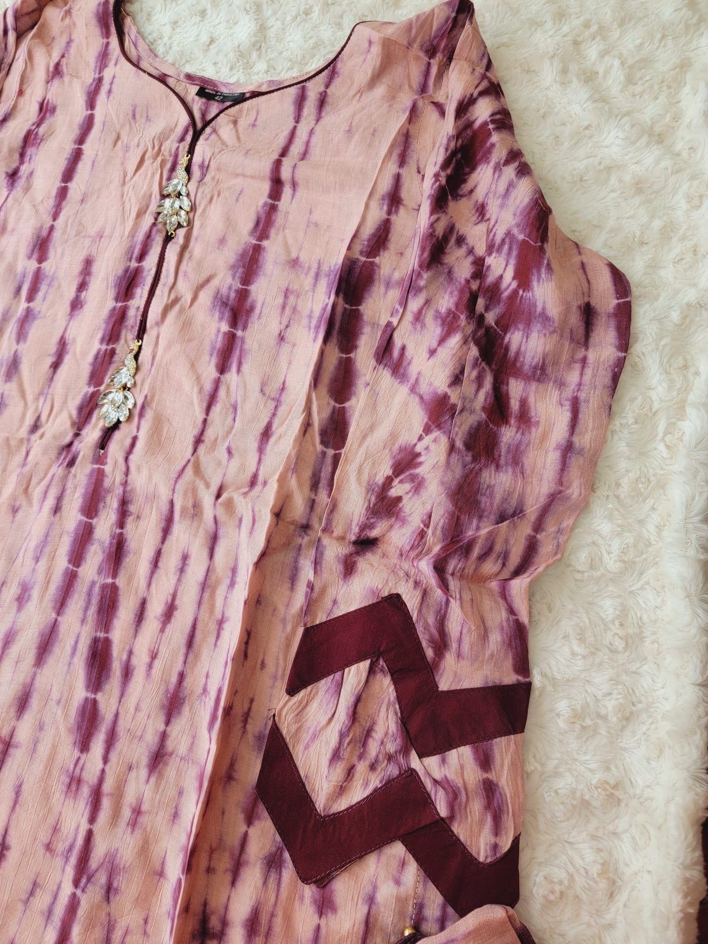 Pure silk tye dye designer salwer kamiz with pure chiffon dupatta