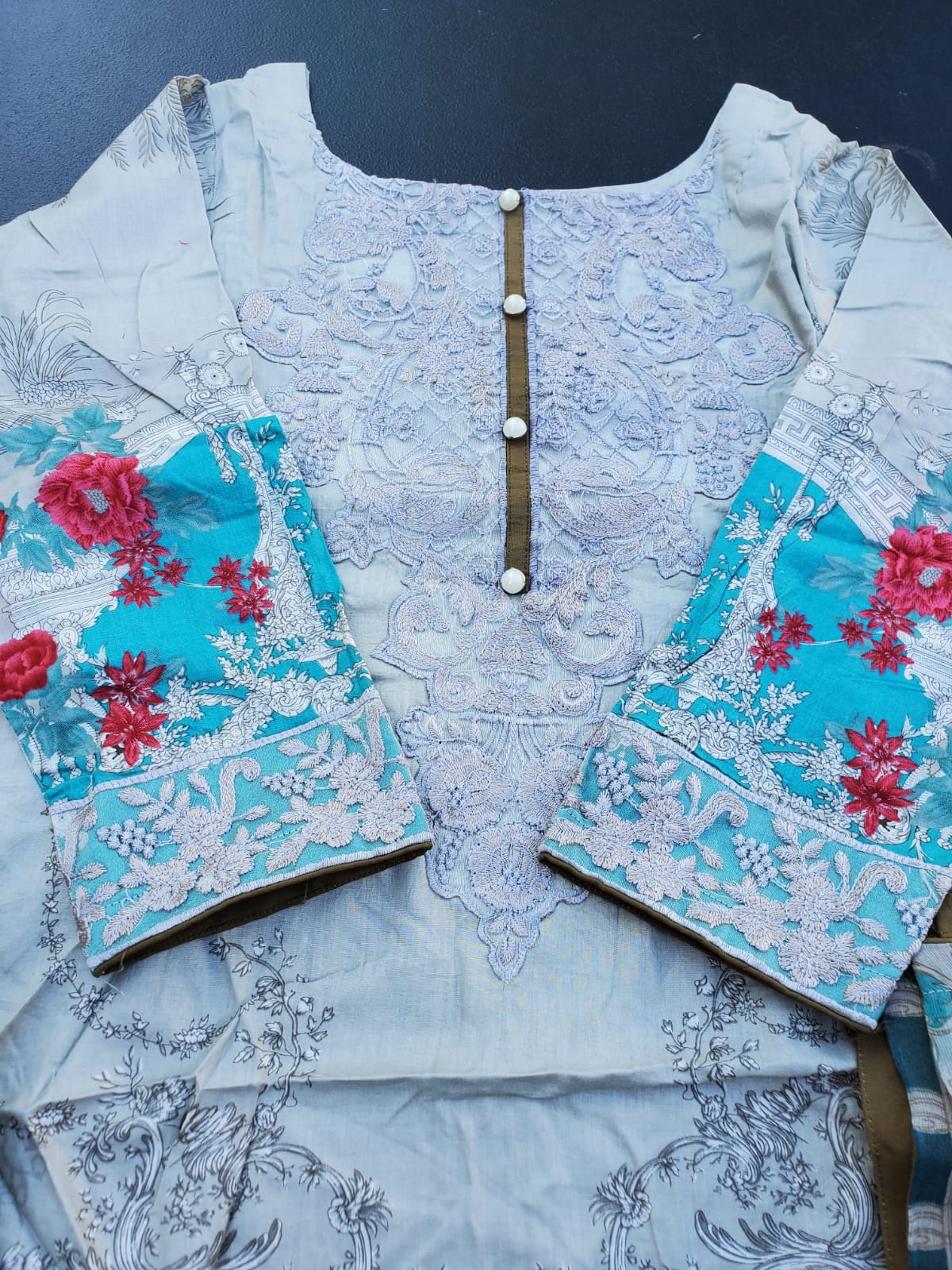 Pakistani Stitched Embroidery Lawn Suit Ready To Ship