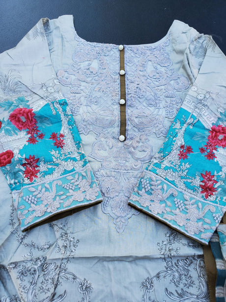 Pakistani Stitched Embroidery Lawn Suit Ready To Ship