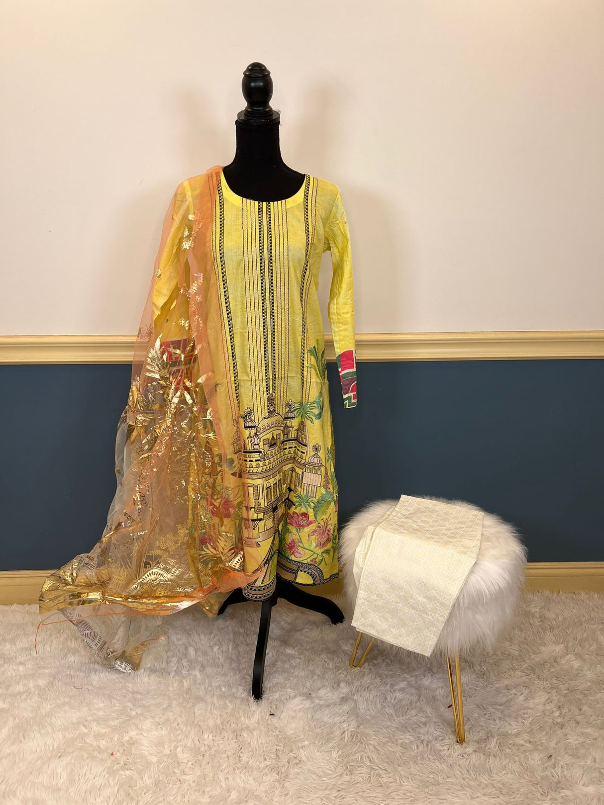 Indian Cotton Stitched Embroidery Suit Ready To Ship