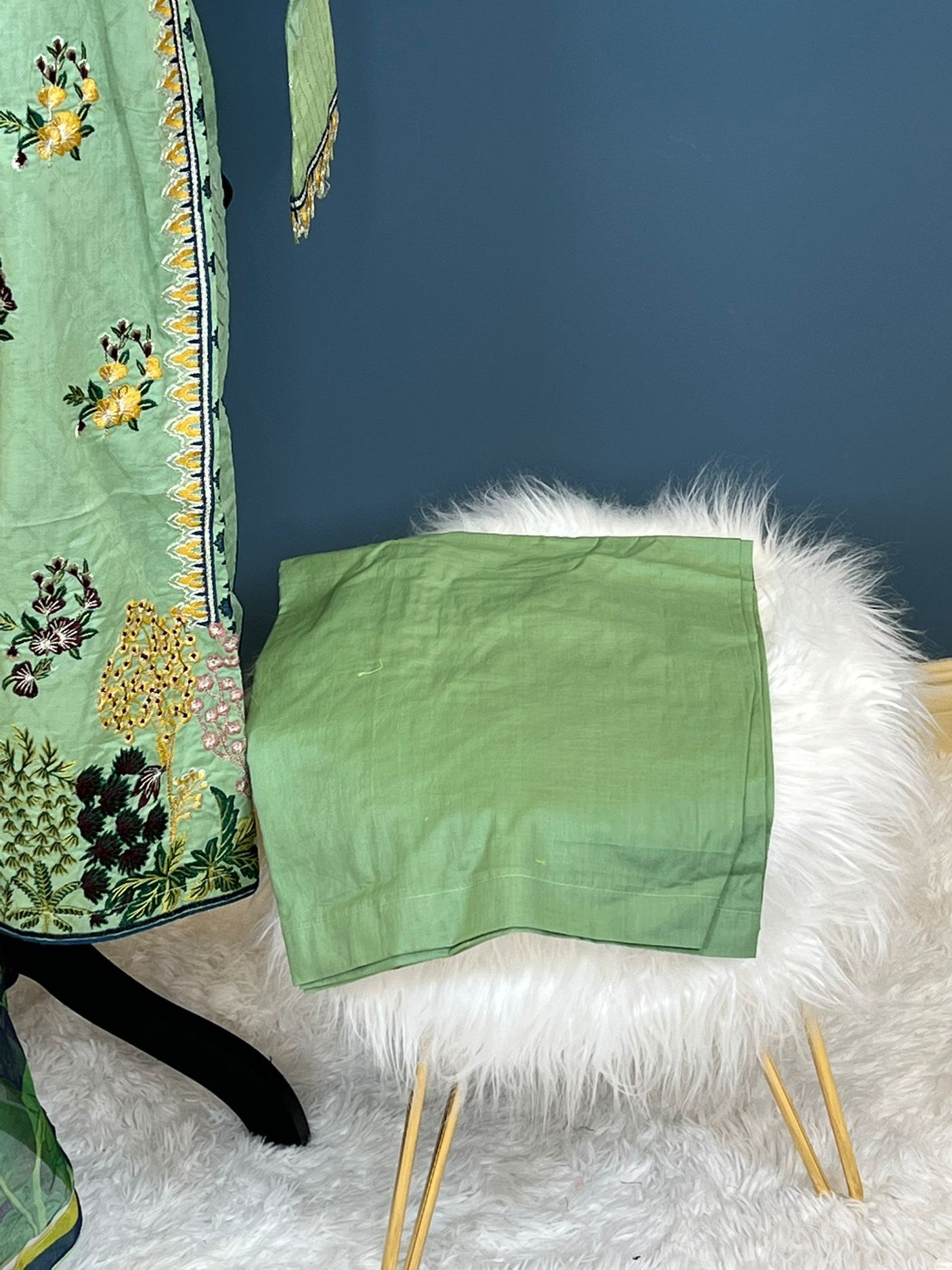 Pakistani lawn stitched  Embroidered Suit Ready To Ship