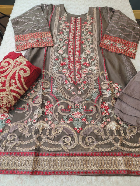 Pakistani Stitched Embroidery Party Wear Dresses Ready To Ship