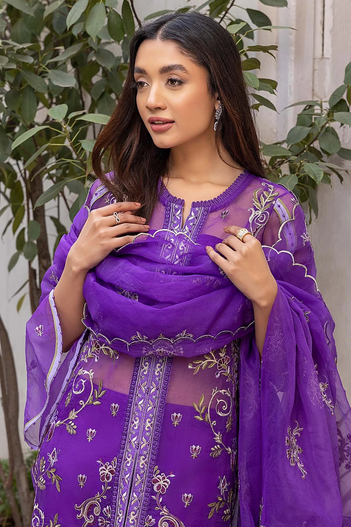 Charizma Chimmer Embroidered Chiffon 100% Original