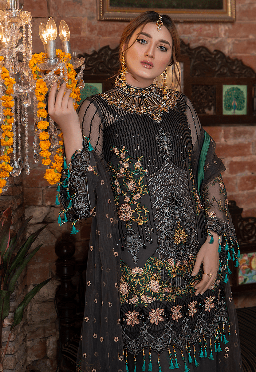 Maryam's Premium Luxury Embroidered Chiffon Collection-100% Original Guaranteed