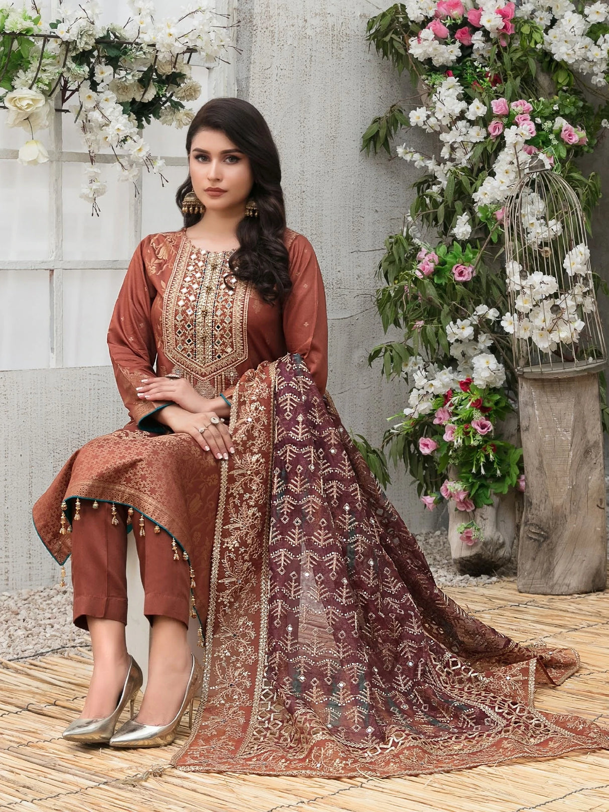 Dareechay Embroidered Banarsi Viscose By Tawakkal 100% Original
