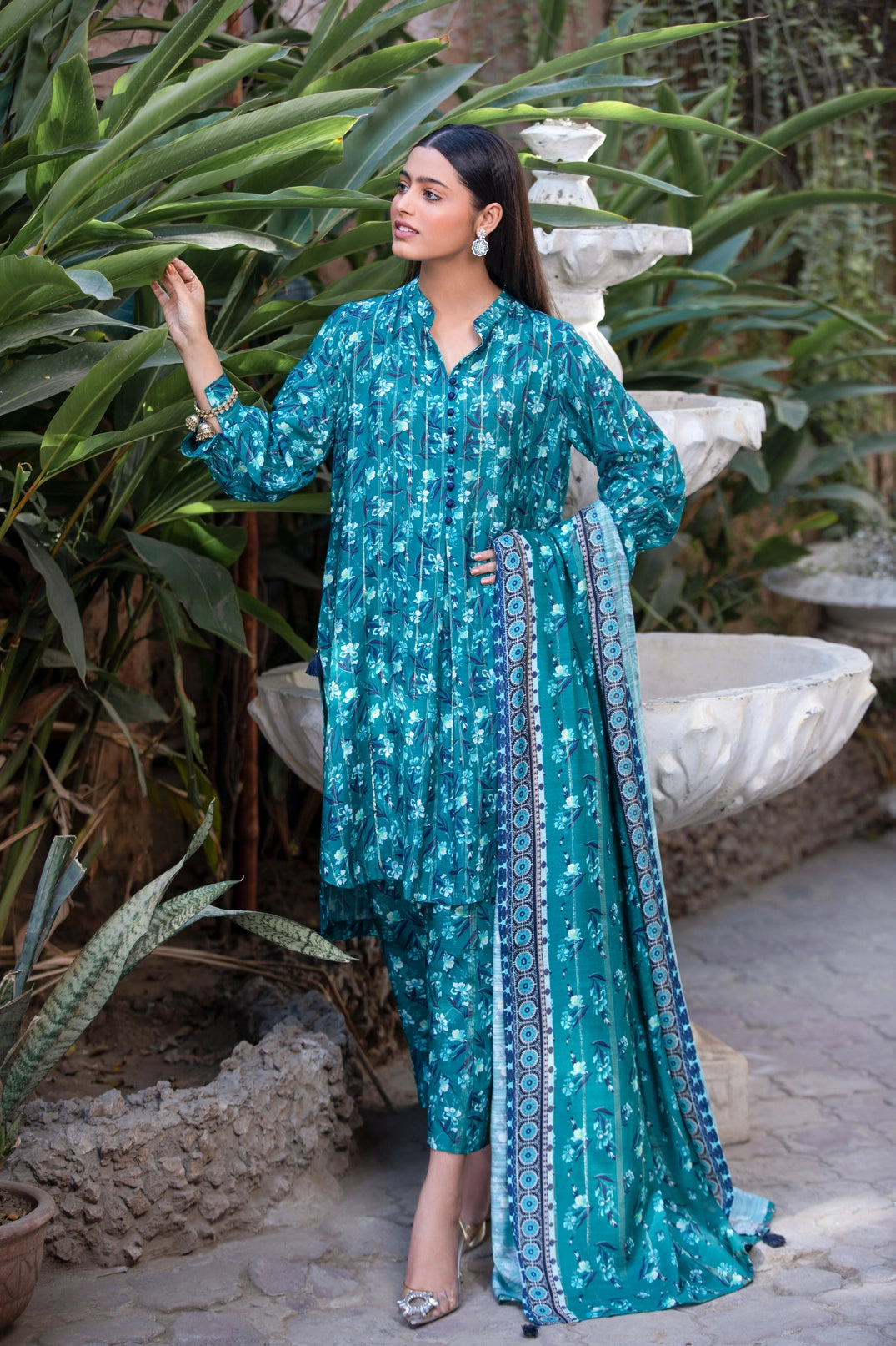 Merana Linen With Shawl Dupatta by Tawakkal 100% Original