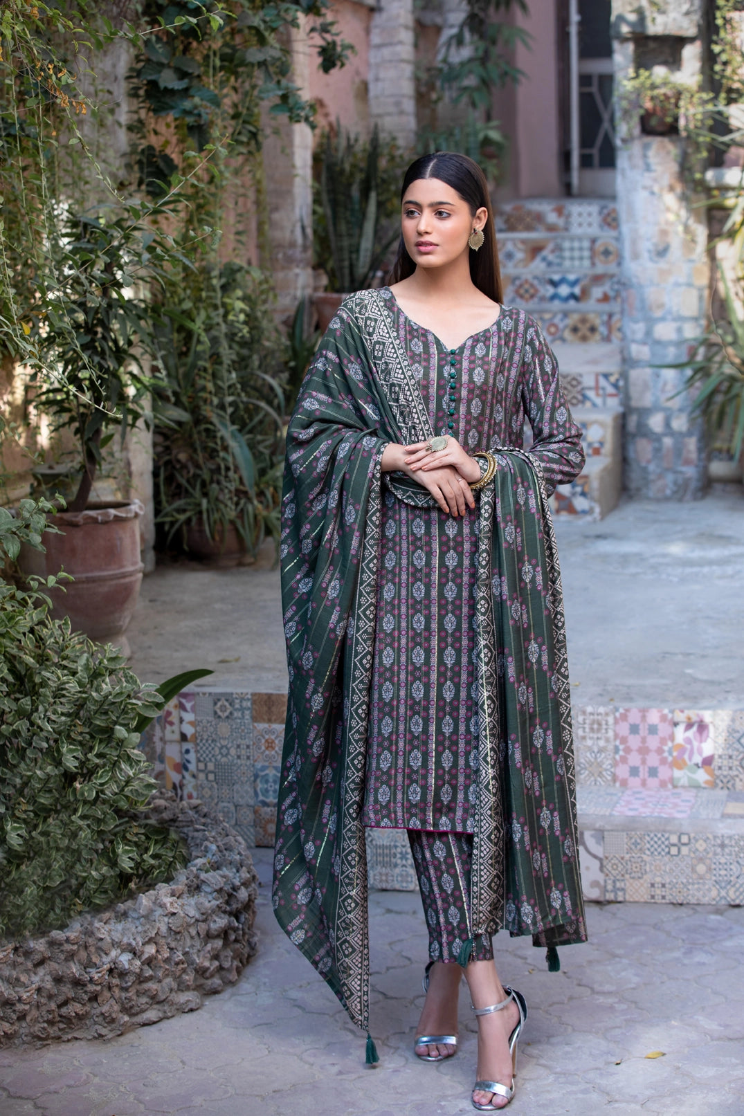 Merana Linen With Shawl Dupatta by Tawakkal 100% Original