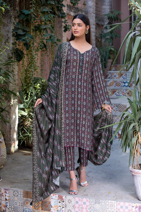 Merana Linen With Shawl Dupatta by Tawakkal 100% Original