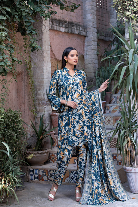 Merana Linen With Shawl Dupatta by Tawakkal 100% Original
